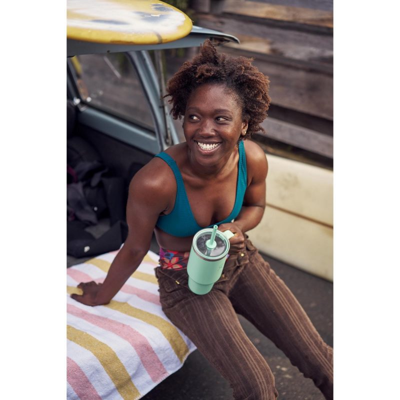 Custom Hydro Flask Travel Tumbler Clear Lid 32 Oz. - Mermaid Green - 8