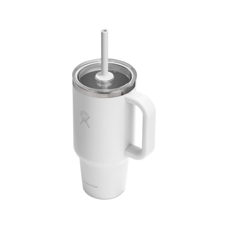 Custom Hydro Flask Travel Tumbler Clear Lid 32 Oz. - White - 3