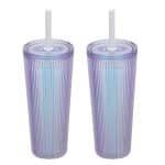 Custom Pyramid 22 oz Recycled Iridescent Silicone Straw Tumbler - 7