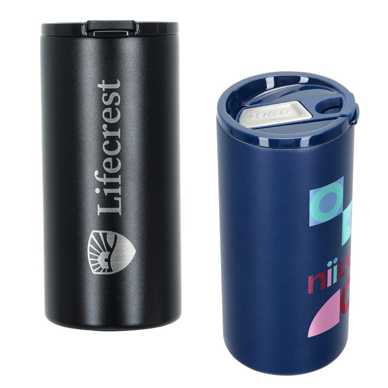 Custom SENSO® Bowie 12 oz Eco-Friendly Vacuum Tumbler & Slim Can Cooler