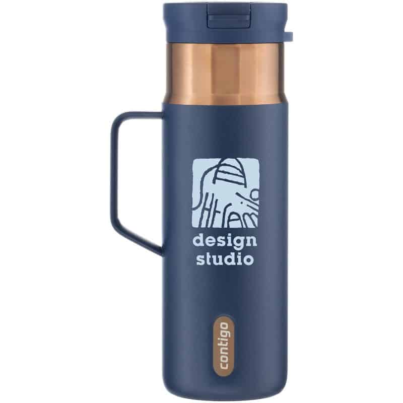 Custom 20 oz Contigo SnapSeal Handle Double-Wall Stainless Steel Travel Tumbler