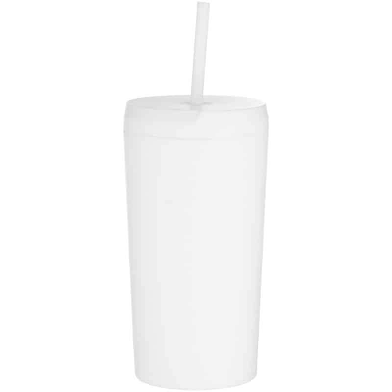 Custom 20 oz Seafare Recycled Plastic Matte Double-Wall Coffee Travel Tumbler with Straw - 1