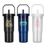 Custom All Day 30 oz Recycled Polypropylene Silicone Straw Tumbler w/ Handle