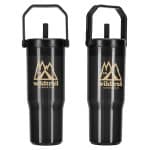Custom All Day 30 oz Recycled Polypropylene Silicone Straw Tumbler w/ Handle - 2