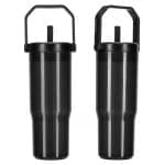 Custom All Day 30 oz Recycled Polypropylene Silicone Straw Tumbler w/ Handle - 3