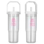 Custom All Day 30 oz Recycled Polypropylene Silicone Straw Tumbler w/ Handle - 6