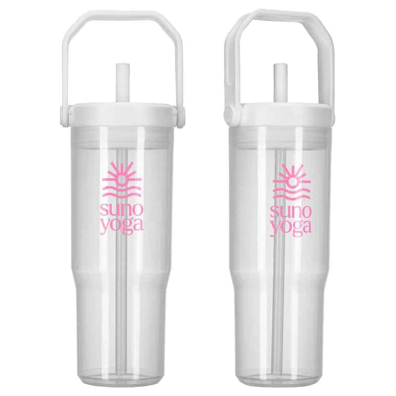 Custom All Day 30 oz Recycled Polypropylene Silicone Straw Tumbler w/ Handle - 6