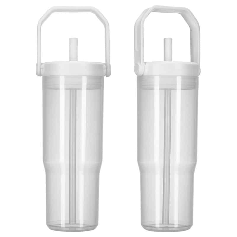 Custom All Day 30 oz Recycled Polypropylene Silicone Straw Tumbler w/ Handle - 7