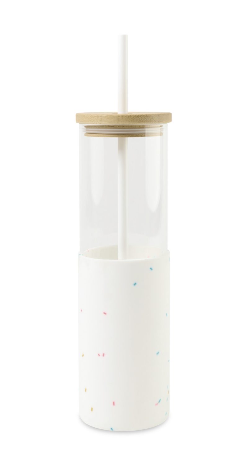 Custom Aviana Journey Glass Tumbler with Straw - 20 Oz - Confetti - 1