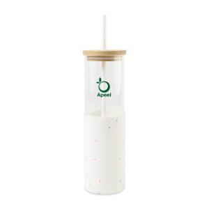 Custom Aviana Journey Glass Tumbler with Straw - 20 Oz - Confetti