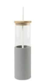 Custom Aviana Journey Glass Tumbler with Straw - 20 Oz - Dove Grey - 1