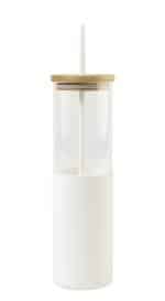 Custom Aviana Journey Glass Tumbler with Straw - 20 Oz - White - 1