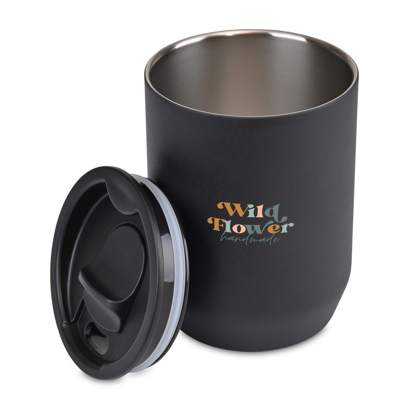 Custom Aviana Rowan Recycled Stainless Steel Wine Tumbler - 15 Oz. - Black - 2