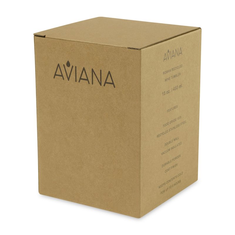 Custom Aviana Rowan Recycled Stainless Steel Wine Tumbler - 15 Oz. - Black - 6