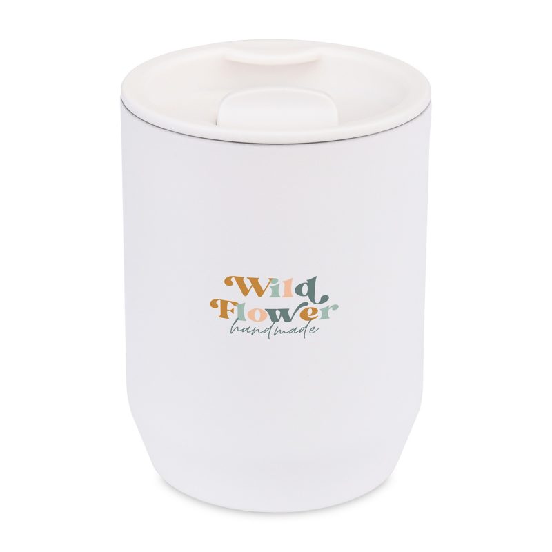 Custom Aviana Rowan Recycled Stainless Steel Wine Tumbler - 15 Oz. - Marshmallow - 4
