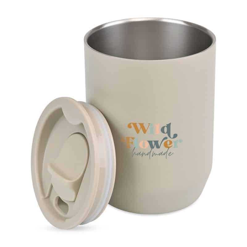 Custom Aviana Rowan Recycled Stainless Steel Wine Tumbler - 15 Oz. - Taupe - 2