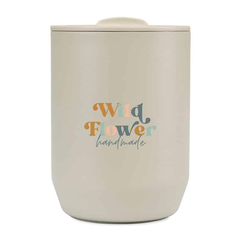 Custom Aviana Rowan Recycled Stainless Steel Wine Tumbler - 15 Oz. - Taupe