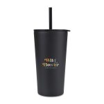 Custom Aviana Rowan Recycled Straw Tumbler - 17 Oz. - Black
