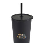 Custom Aviana Rowan Recycled Straw Tumbler - 17 Oz. - Black - 2