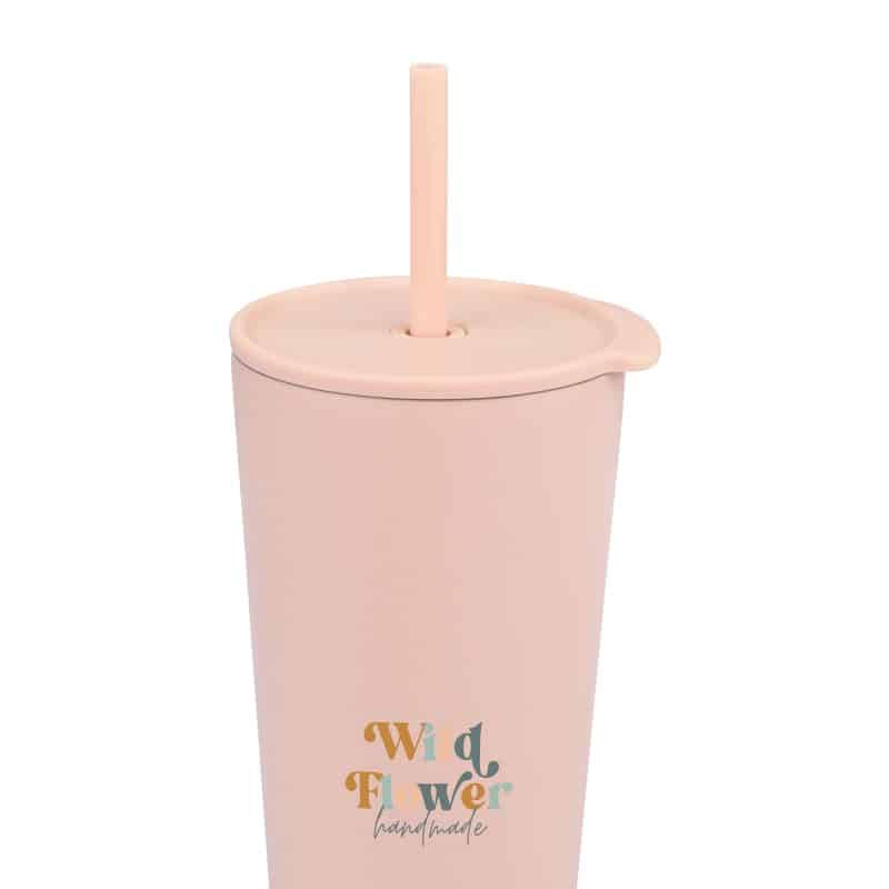 Custom Aviana Rowan Recycled Straw Tumbler - 17 Oz. - Light Peach - 2