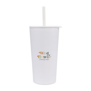 Custom Aviana Rowan Recycled Straw Tumbler - 17 Oz. - Marshmallow