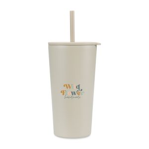 Custom Aviana Rowan Recycled Straw Tumbler - 17 Oz. - Taupe