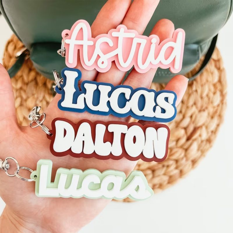 Custom Custom Name Tag Personalized 3D Printed Keychain - 1