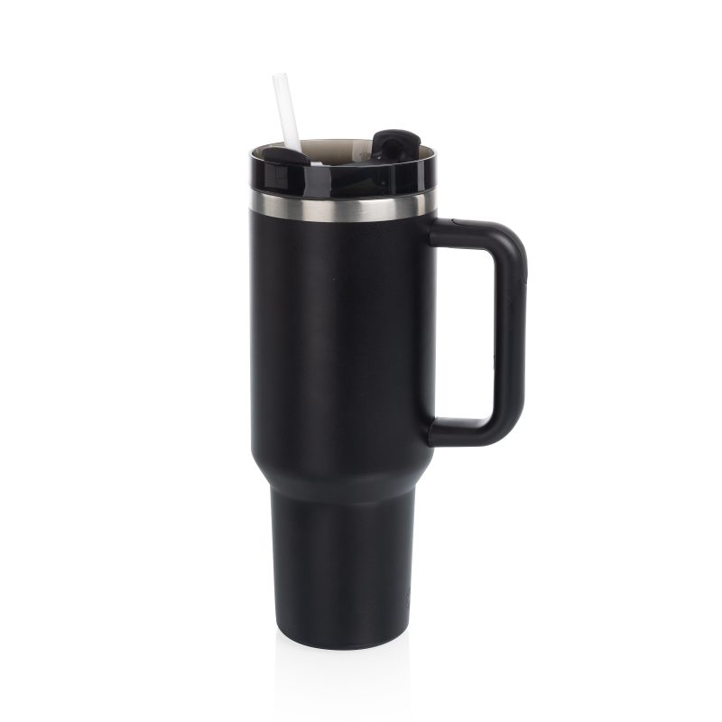 Custom Eclipse- 40 oz Tumbler Tote - Jet Black with Black 40oz Stainless Travel Mug - 1