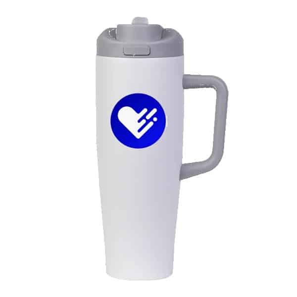 Custom FlipSwitch 40 oz Recycled Stainless Steel Tumbler with Handle - 9