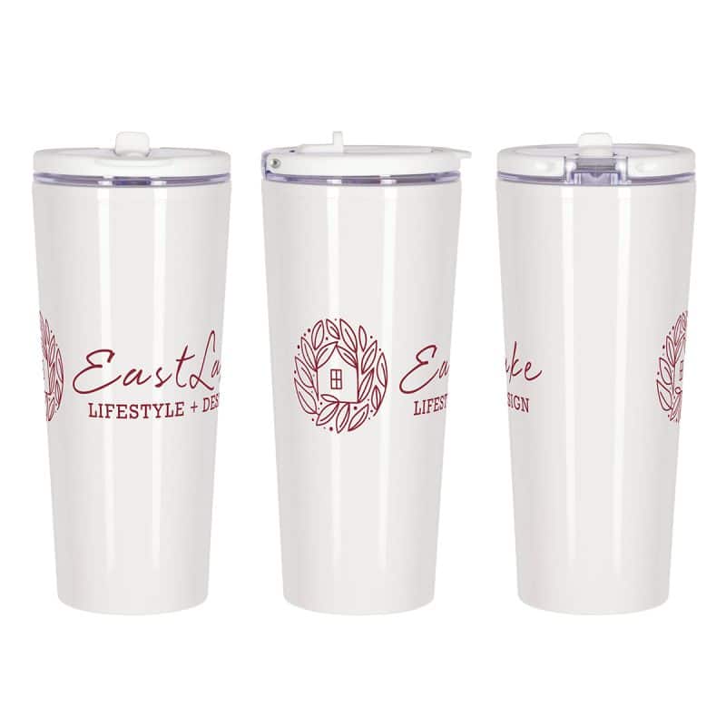 Custom Larsen 24 oz Recycled Acrylic Straw Tumbler w/ Handle - 6
