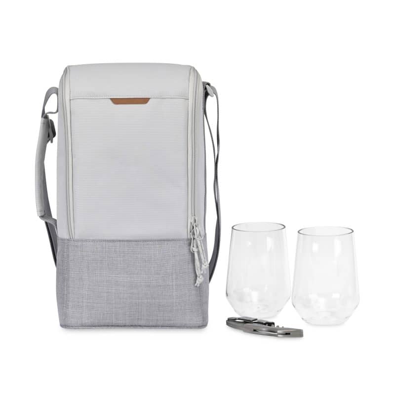 Custom Parkview Recycled rPET Insulated Wine-to-Go Carry Tote - Greystone - 1