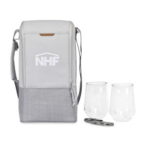 Custom Parkview Recycled rPET Insulated Wine-to-Go Carry Tote - Greystone