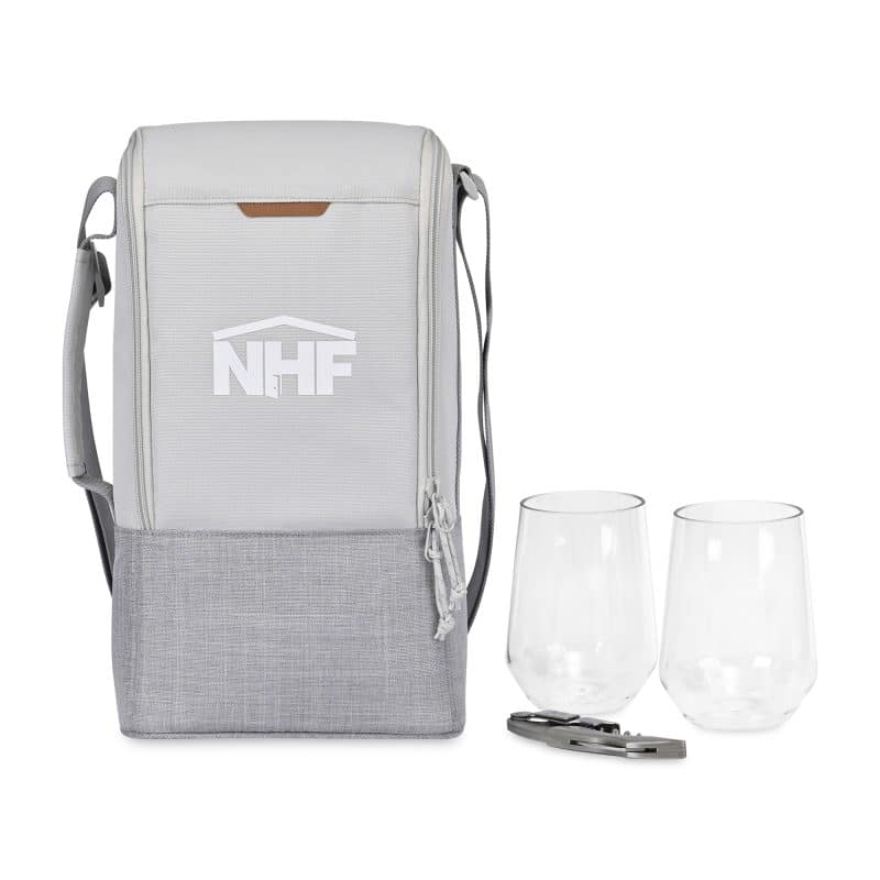 Custom Parkview Recycled rPET Insulated Wine-to-Go Carry Tote - Greystone