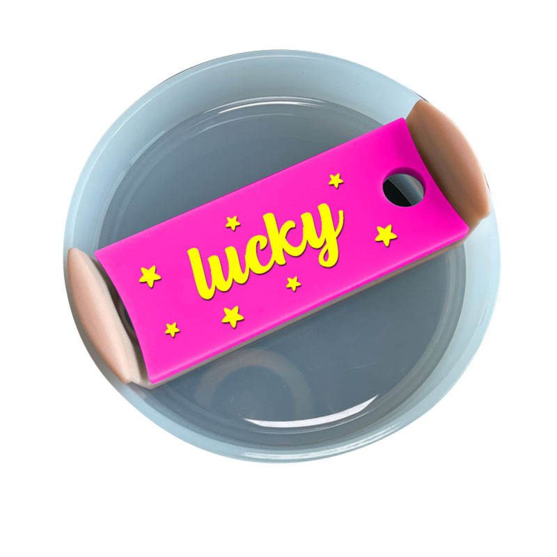 Custom Silicone Straw Holder Name Tag for Stanley Tumblers